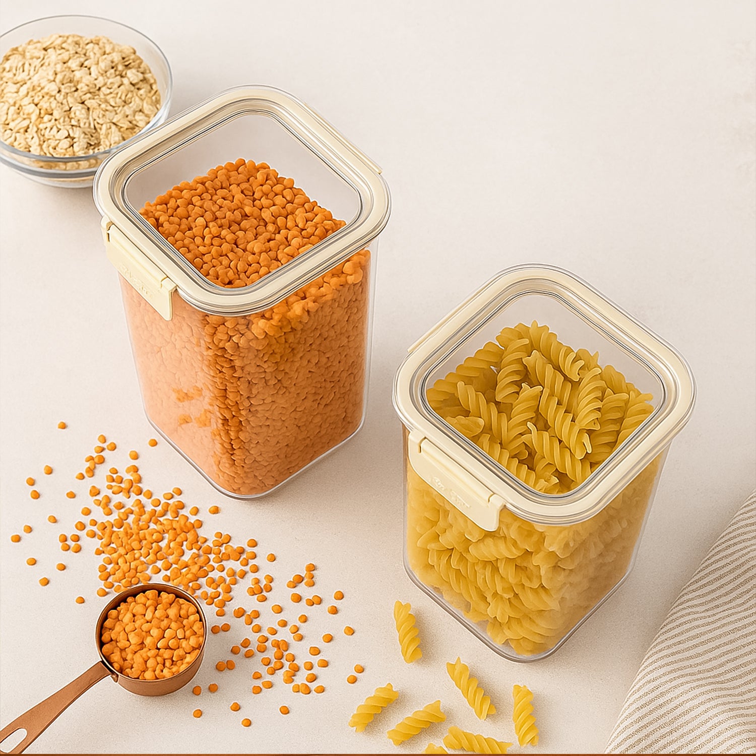 Apex Press N Lock Airtight Kitchen Storage Container Set (2pc1400ml) Approx Apex Press N Lock Airtight Kitchen Storage Container Set (2pc1400ml) Approx